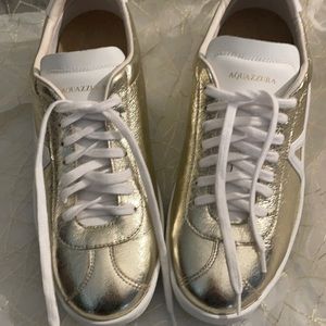 Aquazzura Gold Sneakers Like New